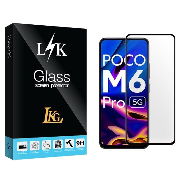 محافظ صفحه نمایش شیشه ای ال کا جی مدل LKK مناسب برای گوشی موبایل شیائومی Poco M6 Pro