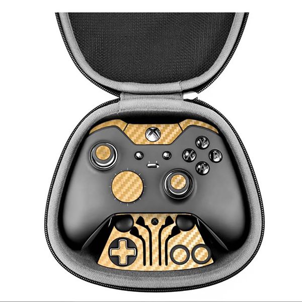 برچسب ماهوت مدل Gold Carbon-fiber Texture مناسب برای دسته کنترل بازی مایکروسافت Elite Xbox One controller