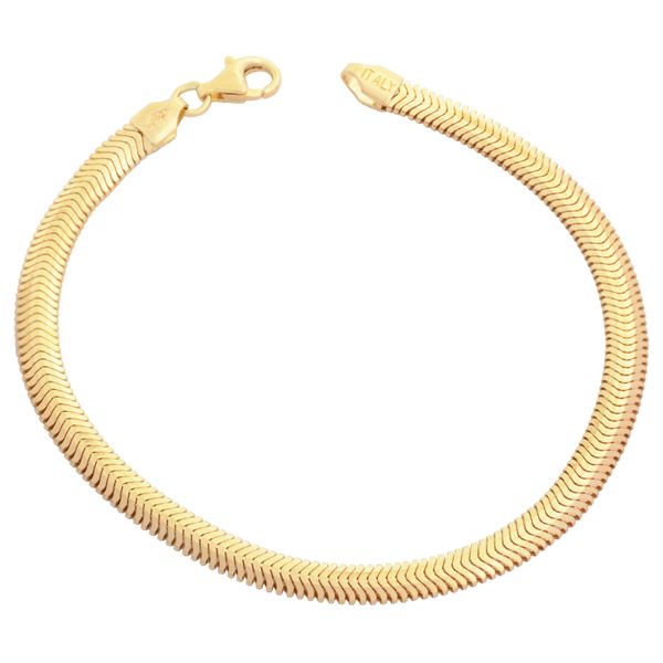 دستبند طلا 18 عیار زنانه طلای مستجابی مدل هرینگبون سه بعدی کد 2