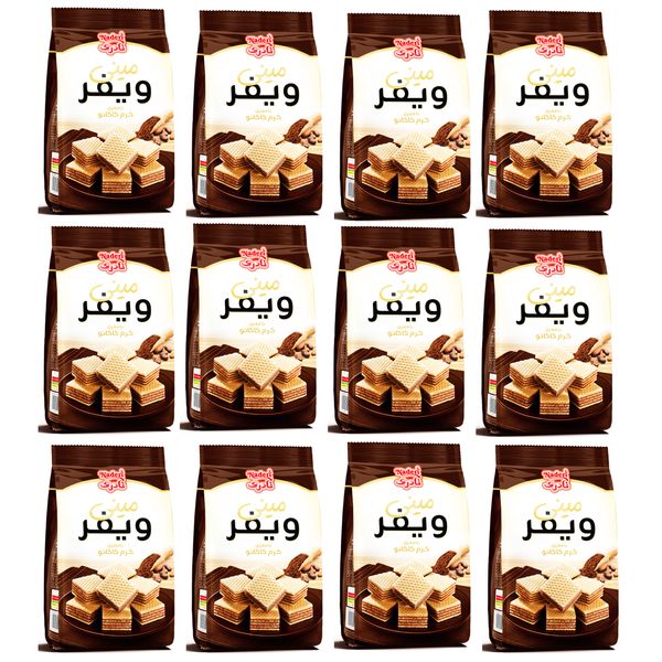 مینی ویفر کاکائویی نادری - 90 گرم بسته 12 عددی