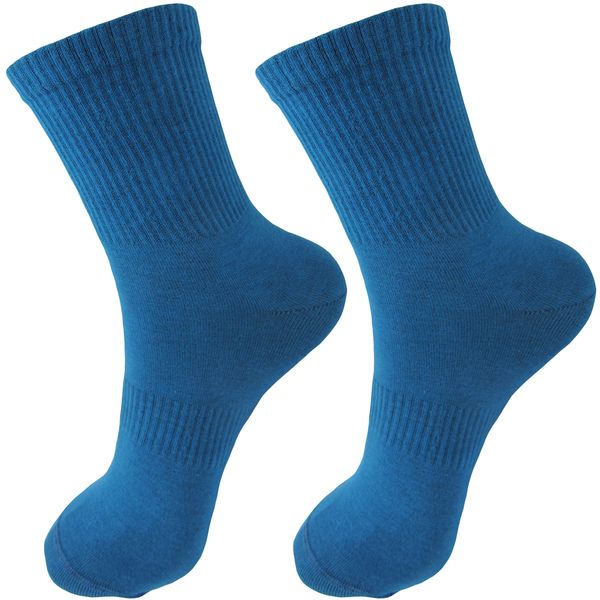  جوراب ورزشی مردانه ادیب مدل کش انگلیسی کد MNSPT-ABK  رنگ آبی بسته 2 عددی