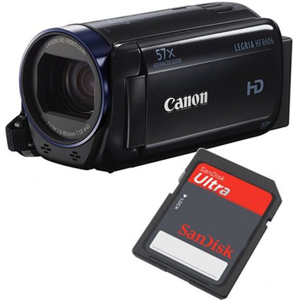 دوربین فیلمبرداری کانن لگریا HF R606 به همراه کارت حافظه 16 گیگابایت