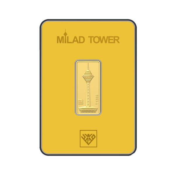 شمش طلا 24 عیار طلای محمد طرح برج میلاد مدل M-M-1