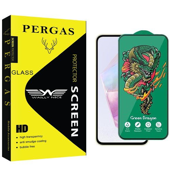 محافظ صفحه نمایش وایلی نایس مدل Pergas Green_Dragon مناسب برای گوشی موبایل سامسونگ Galaxy A35