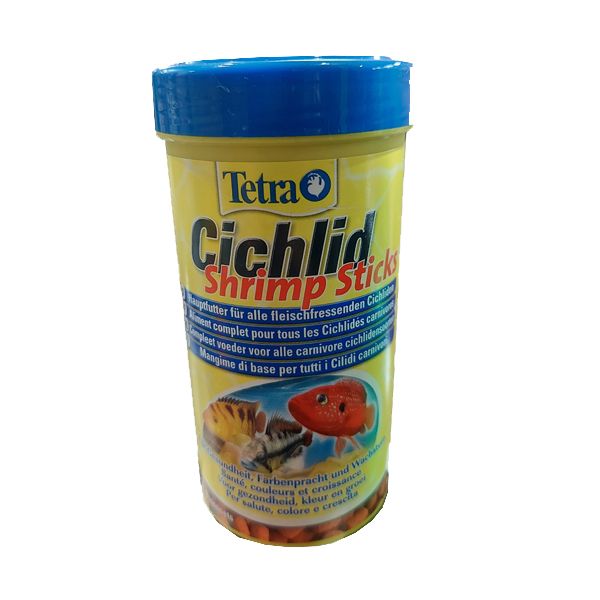 غذا خشک ماهی تترا مدل cichilid shrimp sticks وزن 85 گرم