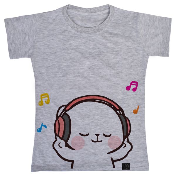 تی شرت آستین کوتاه دخترانه 27 مدل Listen to music کد T58