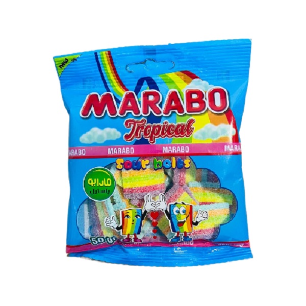 پاستیل رنگین کمانی مارابو - 50 گرم بسته 12 عددی