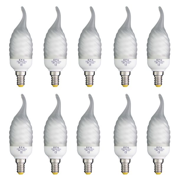 لامپ کم مصرف 9 وات اس پی ان مدل 90 پایه E14 بسته 10 عددی 