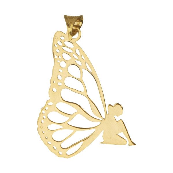 آویز گردنبند طلا 18 عیار زنانه آلند مدل پروانه LZA4