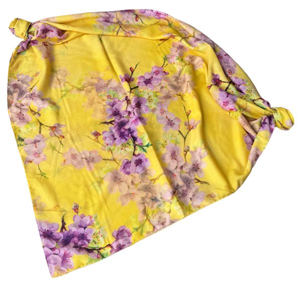 روسری زنانه مدل نخی گلدار شاد مهمانی تابستانی طرح لطیفه طراوت قواره بزرگ منگوله دار 