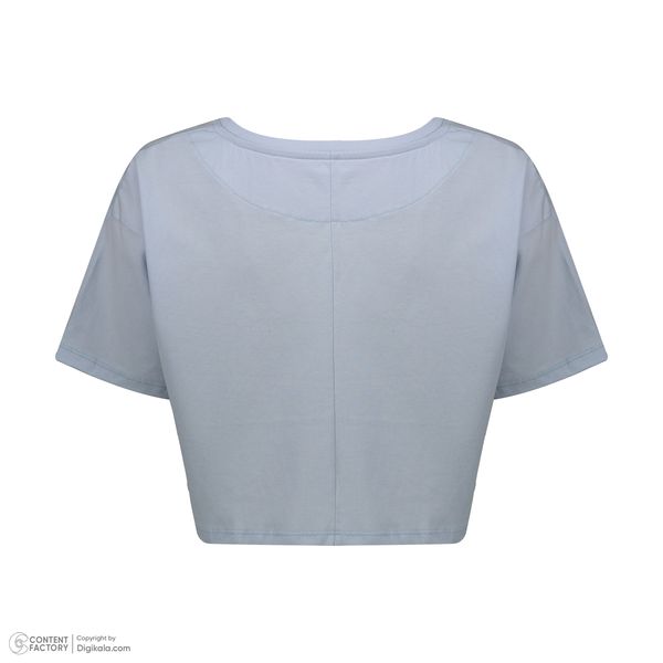 کراپ‌تی شرت آستین کوتاه زنانه نیو نیل مدل A5026 رنگ آبی