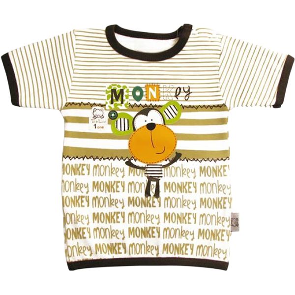 تی شرت آستین کوتاه نوزادی تاپ لاین مدل میمون کد 002sm