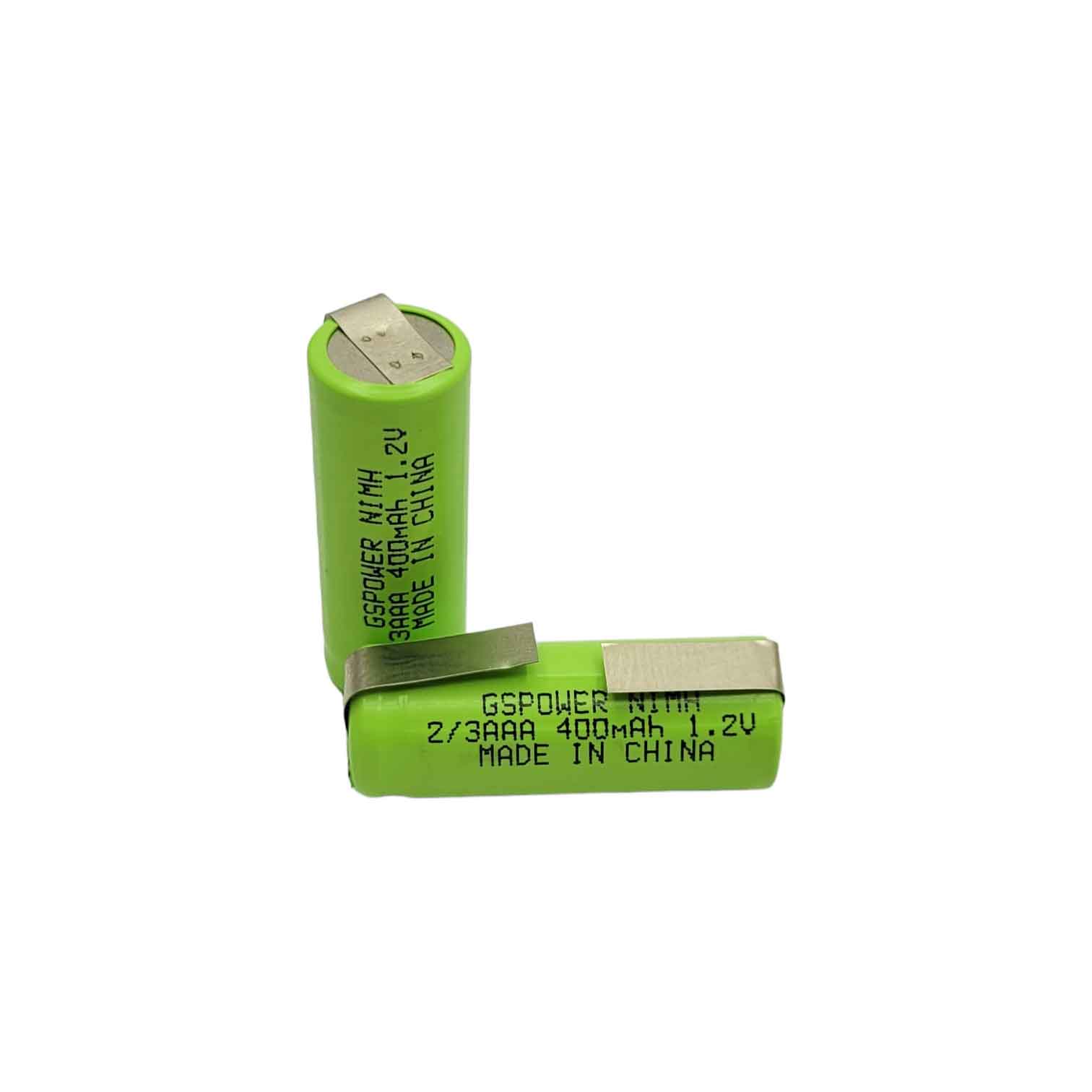 باتری نیم قلمی قابل شارژ جی اس پاور مدل 2/3AAA 400mAh بسته دو عددی