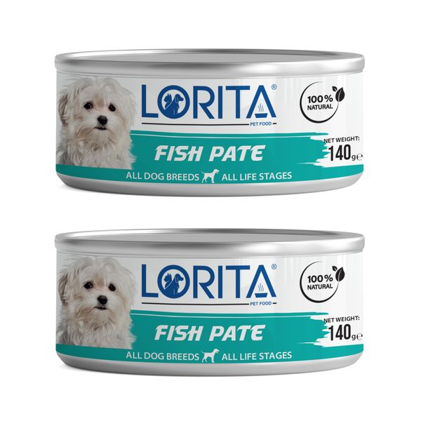 کنسرو غذای سگ لوریتا مدل FISH PATE وزن 140 گرم مجموعه 2 عددی
