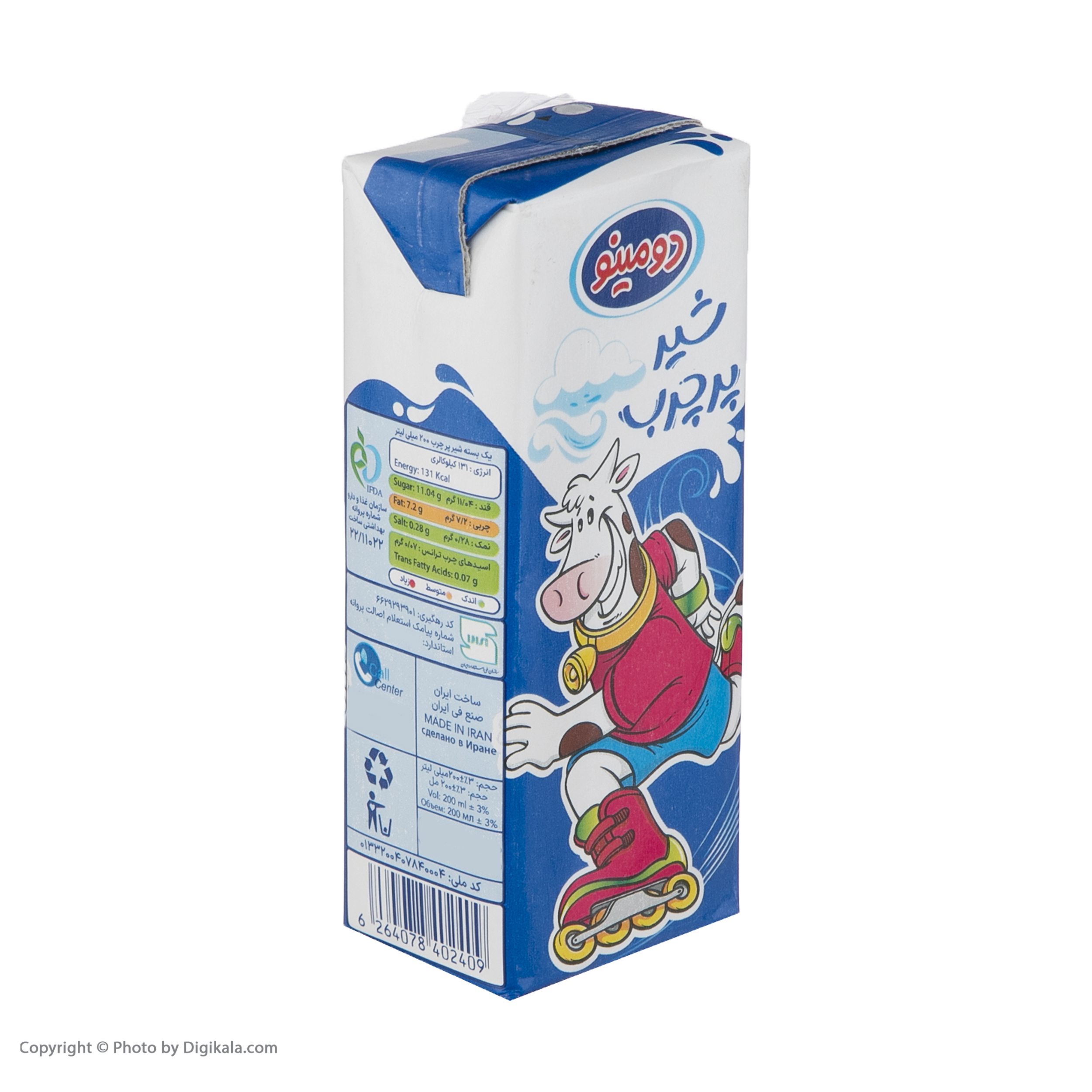 شیر پر چرب دومینو - 0.2 لیتر بسته 6 عددی