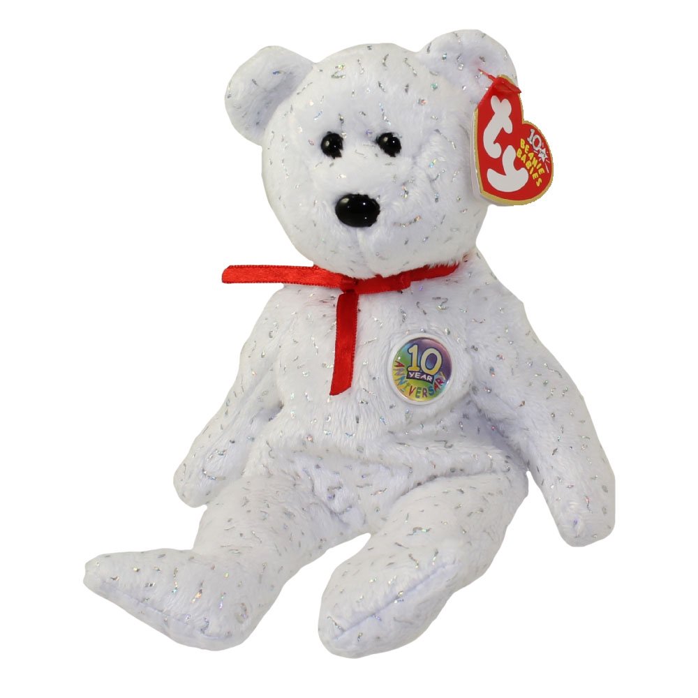 عروسک تی وای طرح خرس مدل Decade Beanie Baby Bear کد SZ4/226 ارتفاع 22 سانتی‌متر