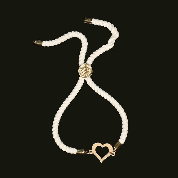 دستبند طلا 18 عیار زنانه آمانژ مدل قلب کد D9611