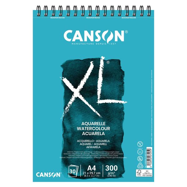 دفتر نقاشی آبرنگ کانسون مدل XL aquarell کد A4
