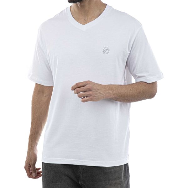 تی شرت آستین کوتاه مردانه جوتی جینز مدل یقه هفت کد 1551424 رنگ سفید