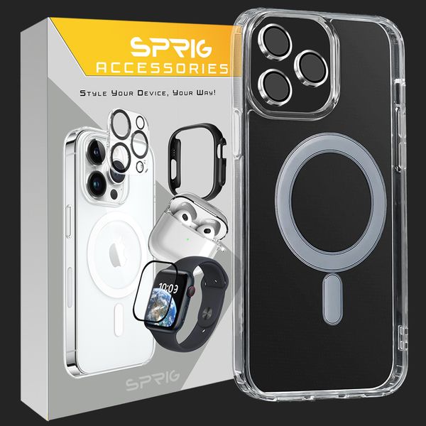 کاور اسپریگ مدل MG-safe-Ring مناسب برای گوشی موبایل اپل Iphone 15 pro به همراه محافظ لنز