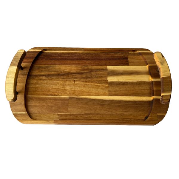 سینی چوبی مدل مستطیل طرح دسته دوبل