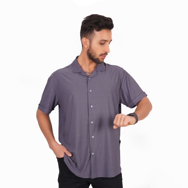 پیراهن آستین کوتاه مردانه مدل مراکشی کد MAS_245_T رنگ طوسی