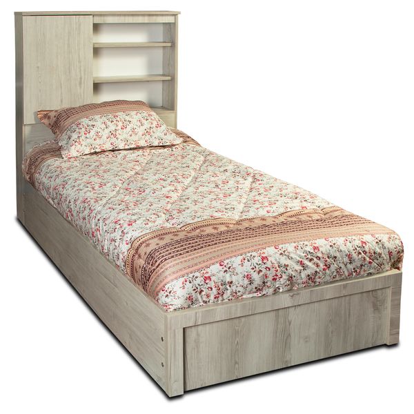 تخت خواب یک نفره مدل ویونا آنتیک کاج سایز 90×200 سانتی متر
