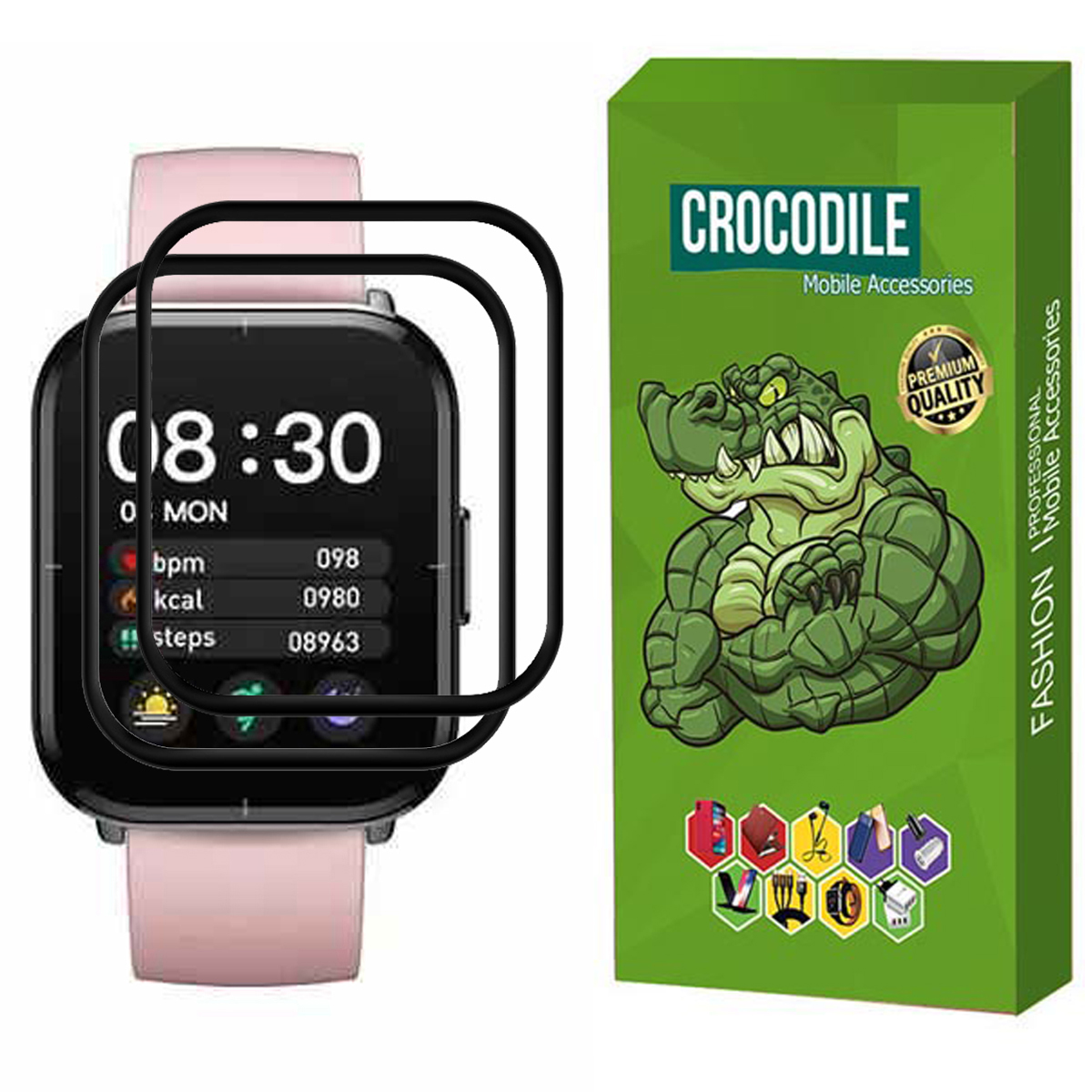 محافظ صفحه نمایش کروکودیل مدل C-M مناسب برای ساعت هوشمند میبرو Mibro Color بسته 2 عددی