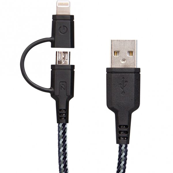 کابل تبدیل USB به لایتنینگ و MicroUSB انرجیا مدل Nylotough به طول 1.5 متر