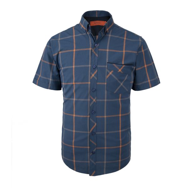 پیراهن آستین کوتاه مردانه الفردو مدل اسپرت چهارخانه کد 222035 رنگ آبی