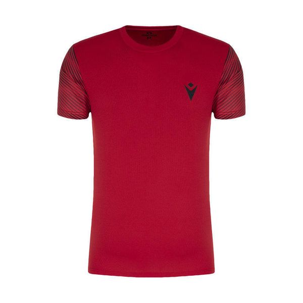 تی شرت آستین کوتاه ورزشی مردانه مکرون مدل سین رنگ قرمز
