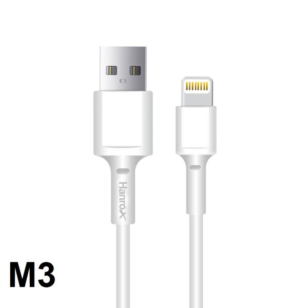 کابل تبدیل USB به لایتنینگ هانروکس مدل M3 طول 1متر