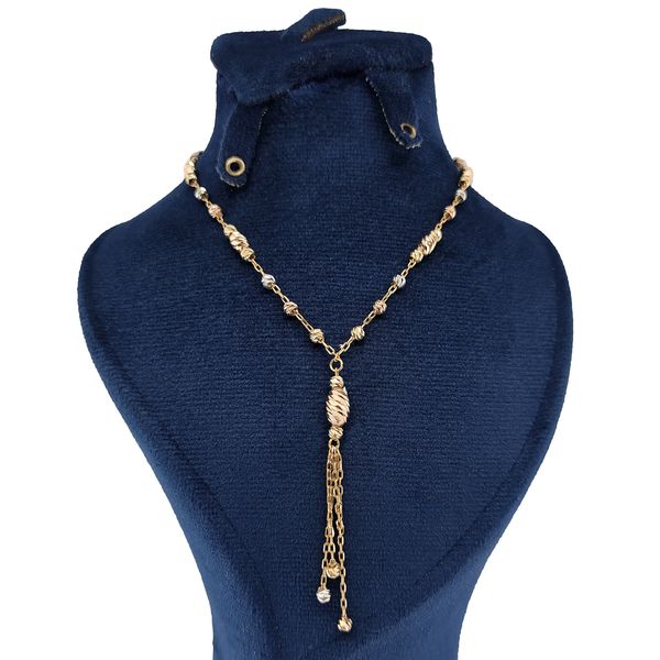 گردنبند طلا 18 عیار زنانه طلا و جواهرسازی افرا مدل رولباسی هلن کد 479