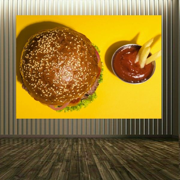پوستر طرح فست فود مدل همبرگر کد BK1754