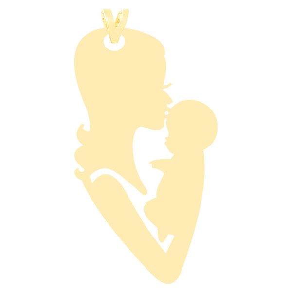 آویز گردنبند طلا 18 عیار زنانه مدل مادر و نوزاد کد 222