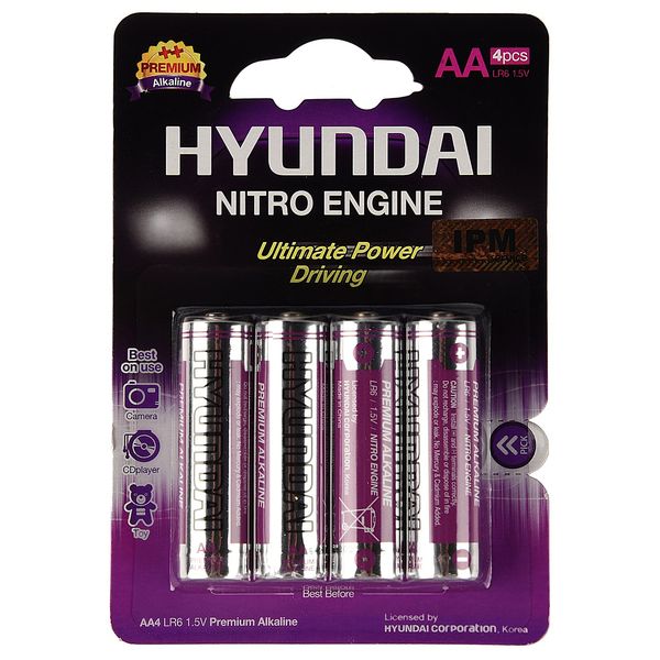 باتری قلمی هیوندای مدل Premium Alkaline بسته 4 عددی