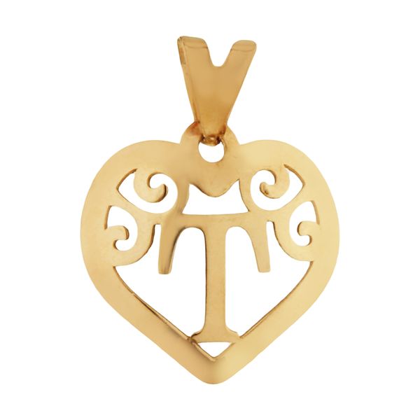 آویز گردنبند طلا 18 عیار زنانه مایا ماهک مدل MM1478 طرح حرف لاتین T و قلب