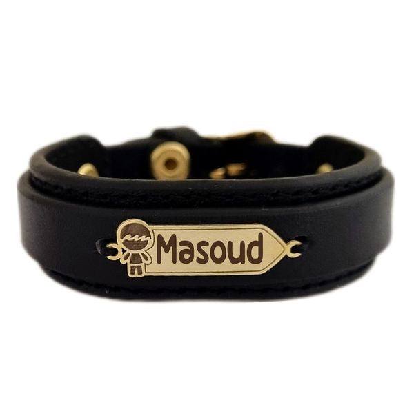 دستبند طلا 18 عیار بچگانه لیردا مدل اسم مسعود  KDK