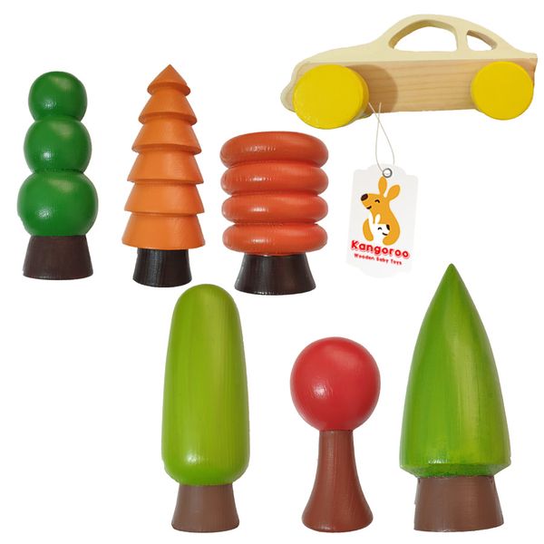 اسباب بازی چوبی کانگورو مدل Jungle Road مجموعه 7 عددی 
