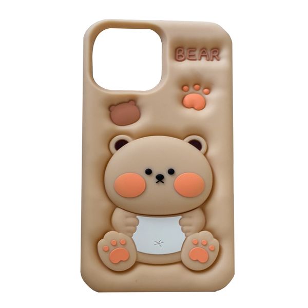 کاور مدل سیلیکونی فانتزی طرح خرس برجسته مناسب برای گوشی موبایل اپل IPHONE 13 pro max