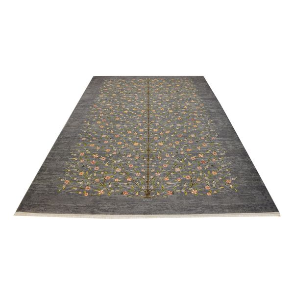 فرش ماشینی آذردکور طرح مرینوس کد 600102 زمینه خاکستری