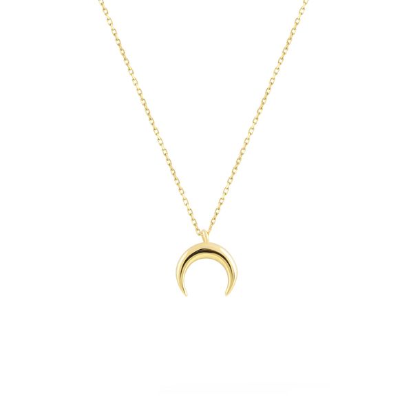 گردنبند طلا 18 عیار زنانه طلا و جواهر درریس مدل ماه
