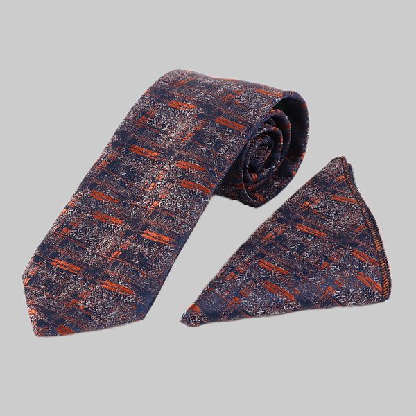 ست کراوات و دستمال جیب مردانه نسن مدل T143