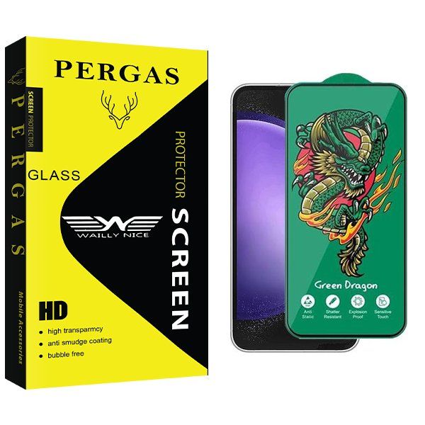 محافظ صفحه نمایش وایلی نایس مدل Pergas Green_Dragon مناسب برای گوشی موبایل سامسونگ Galaxy S23 Fe