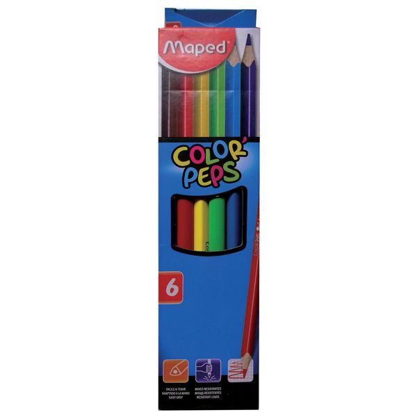 مداد رنگی 6 رنگ مپد مدل Color Peps کد 2002