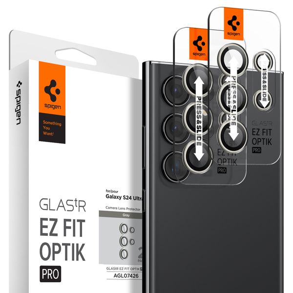محافظ لنز دوربین اسپیگن مدل Glas.tR EZ Fit Optik Pro مناسب برای گوشی موبایل سامسونگ Galaxy S24 Ultra بسته دو عددی