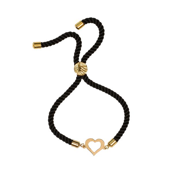 دستبند طلا 18 عیار زنانه آمانژ مدل قلب کد D9600