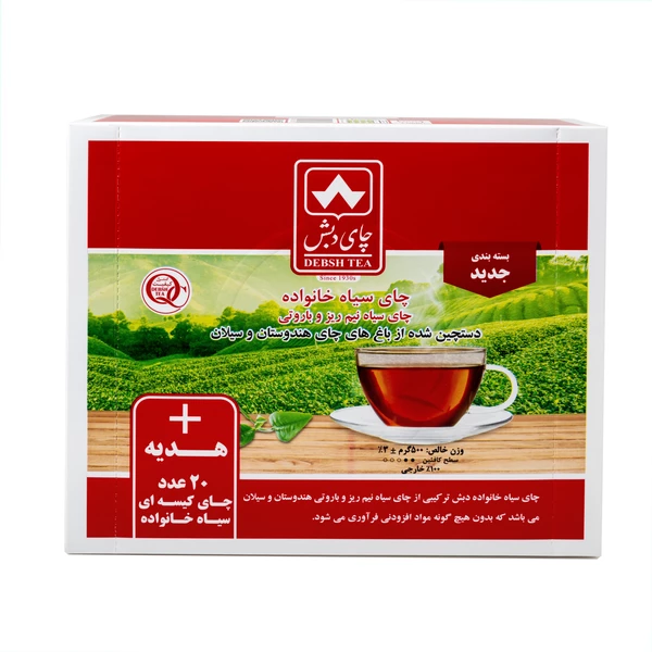 چای سیاه ساده خانواده چای دبش - 500 گرم و چای کیسه ای ساده دبش بسته 20 عددی