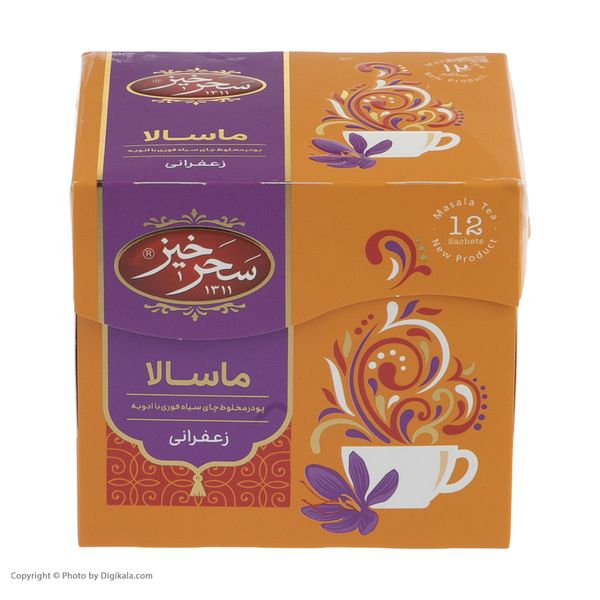 چای ماسالا زعفرانی سحرخیز - 180 گرم بسته 12 عددی