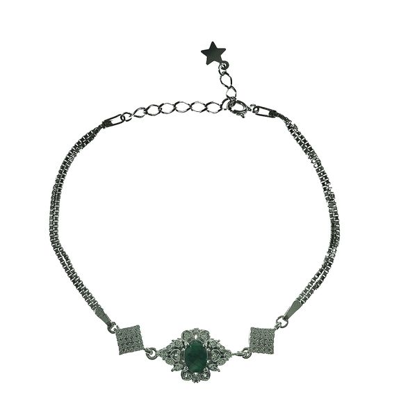 دستبند نقره زنانه سلین کالا مدل زمرد کد 125